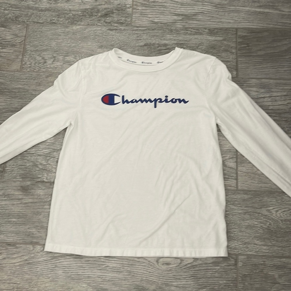 Womens White Champion Long Sleeve
